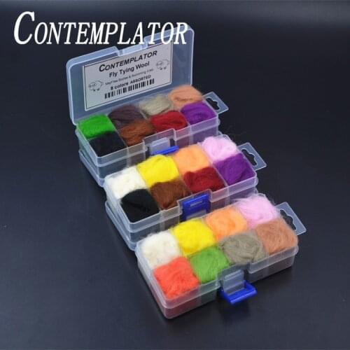 CONTEMPLATOR 8colors Boxed Fly Tying Dubbing Wool Fur Swimming Crab Pattern&Mayflies Bodies Versatile Wool Fly Fishing Materials