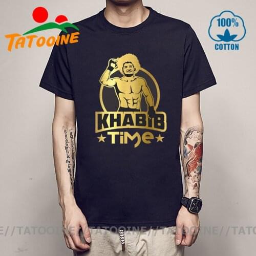 Golden Edition Great Fighter Khabib Nurmagomedov T shirt men Russian Hero Hope The Eagle Emblem T-shirt Streetwear brand clothes