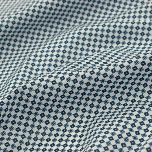 Classic Diamond Plaid On White Cotton Fabric For Dress Tissus Au MÈTre Telas Por Metro Sewing Ткань Для Шитья Vestidos Tissu DIY
