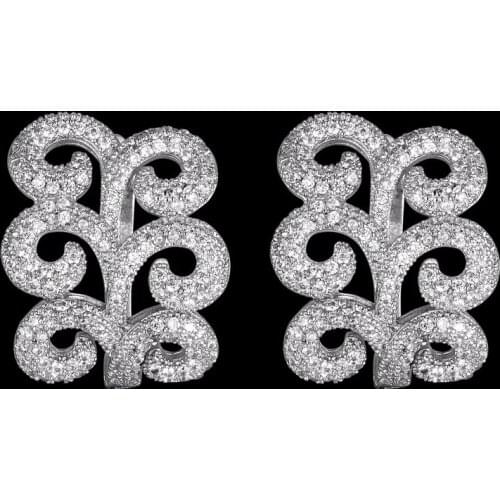 Zlxgirl Classic womens wedding Earring jewelry Metal Copper Cubic Zircon copper Earring mix plated color stud Ears