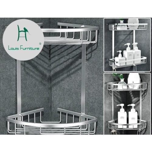 Louis fashion Rack Bathroom Toilet Washroom Washroom Triangular Suction Cup Non Perforated Wall Hanging Toilet