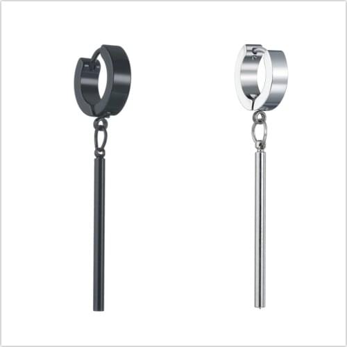 Punk Rock Men Bar Earring Stainless Steel Stick Huggie Earrings Hoop For Men Boy Jewelry Party Ear Stud Gift