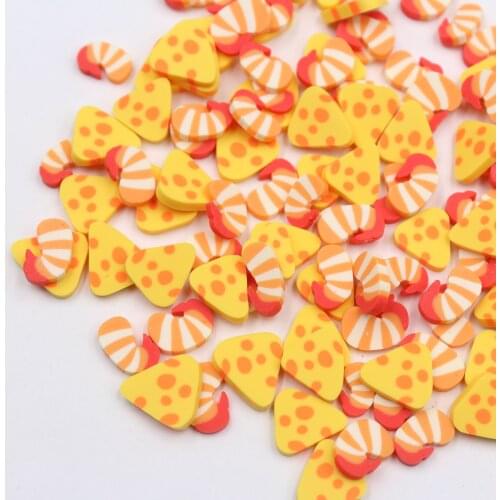 100g/lot Shrimp Cheese Slices Polymer Clay Food Set Sprinkles Soft Pottery for Toys Decoration DIY Crafts Filler Accessories