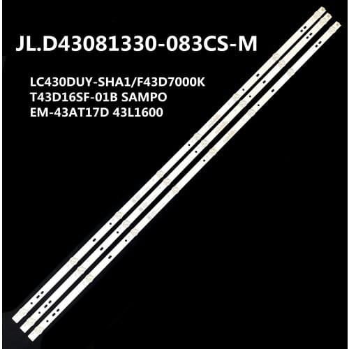 New LED Backlight Strip 8Lamps JL.D43081330-083CS-M E469119 For LC430DUY-SHA1/F43D7000K T43D16SF-01B SAMPO EM-43AT17D 43L1600