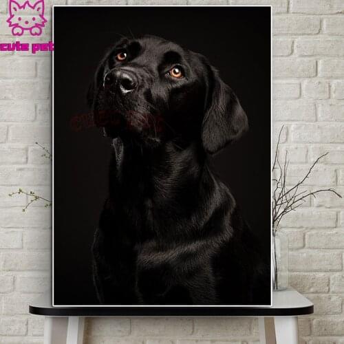 New arrival Diamond Painting Animal The dog Black Labrador Diamond Mosaic Embroidery Full Drill Diy Cross Stitch Home Decoration