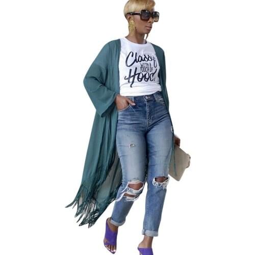 Autumn Winter Long Trench Coat for Women Cardigan Open Stitch Slim Long Sleeve Tassel Casual Thin Windbreaker Outwear Streetwear