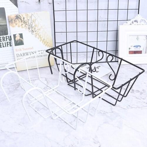 Hanging Shelf Basket Hooks Balcony Succulent Plant Mini Pot Holder Railing Shelf Wall Mounted Decoration Basket 32x10.5x11cm