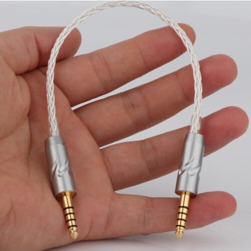 Preffair High Purity 99.998% OCC Silver Plated 4.4mm to 4.4mm Gold Plated Balance male plug cable Audio Adapter Cable Hifi cable