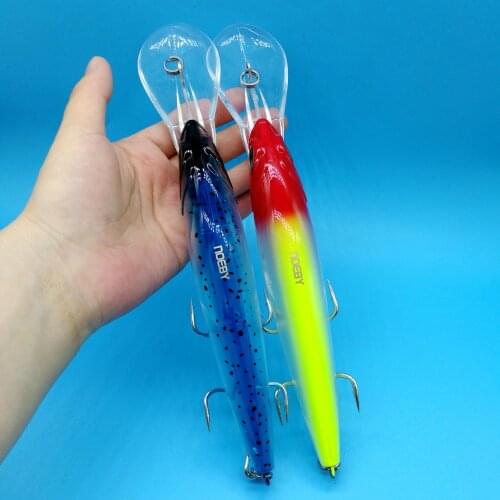 NOEBY 2PCS/Lot 9485 Big Minnow Fishing Lure 90g/180mm 8colors Floating 5-6.5m Trolling Wobbler Bait for Kingfish/Tuna Tackle