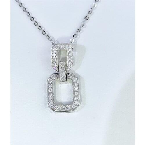 Eight shape Lab Diamond cz Pendant Real 925 Sterling Silver choker Party Wedding Pendants Necklace For Women GirlFriend Jewelry