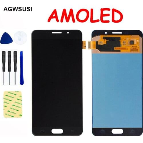 AMOLED For Samsung Galaxy A7 2016 LCD Screen A710 A710F A710M A710Y A7100 LCD Display Touch Screen Digitizer Sensor Assembly