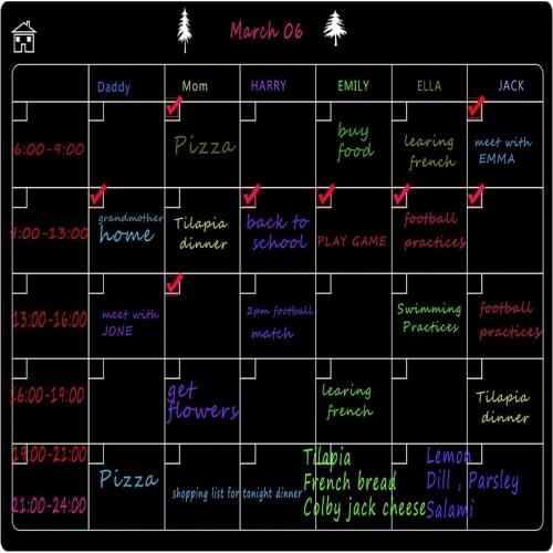 0.5mm Daily Weekly Monthly Dry Erase Thickened Magnetic Calendar for Refrigerator Or Personal Office Home