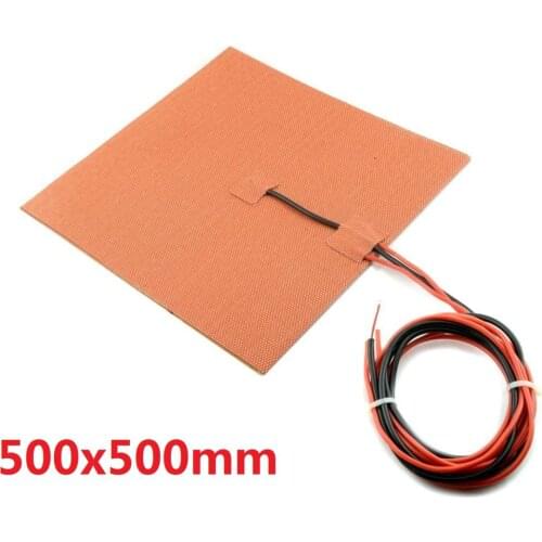 500X500mm 1600W w/ NTC 100K Thermistor, Imported Silicone Heater Huge Mega 3D Printer Heater,Heatbed Large Plate Heating Pad
