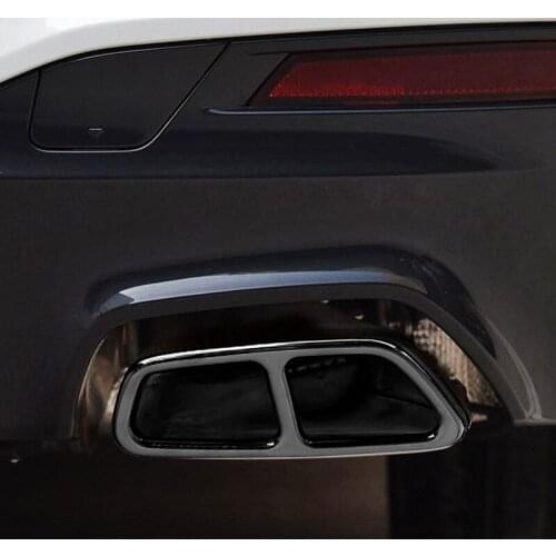 2Pcs Car Tail Throat Frame Decoration Sticker Trim For BMW 5 6 Series G30 G38 G32 2017-2020 Exhaust Pipe Auto Accessories