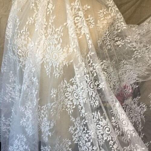 GLace 3M/Lot 2 style mesh soft flowers eyelash lace fabric embroidery lace accessories wedding dress material TX717