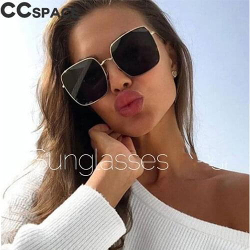 47204 Luxury Square Sunglasses Men Women Shades Metal Frame CCSPACE Vintage Brand Glasses Designer Fashion Male Female Oculos