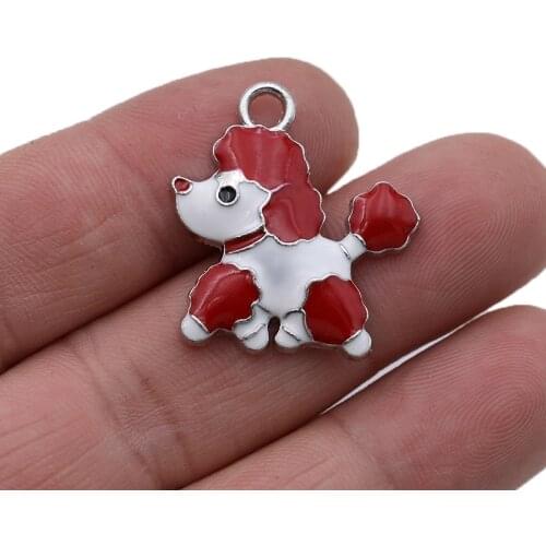 5pcs Stainless Steel Enamel Dog Charms Pendants for Bracelet Necklace Jewelry Making DIY Accessories Handmade