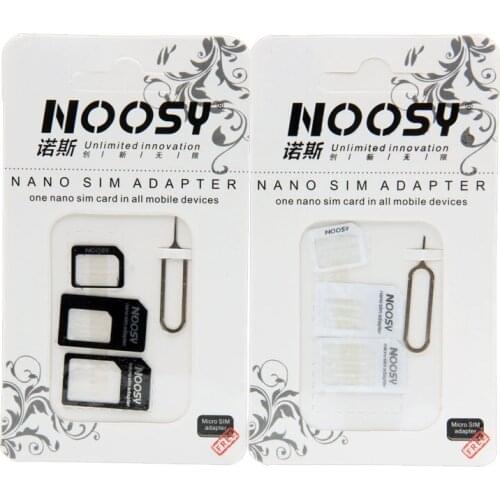 SIM Card Adapter 4 in 1 Nano Micro SIM Adapters Standard SIM Card Adapters Eject Pin for iphone All Phone 300pcs/lot