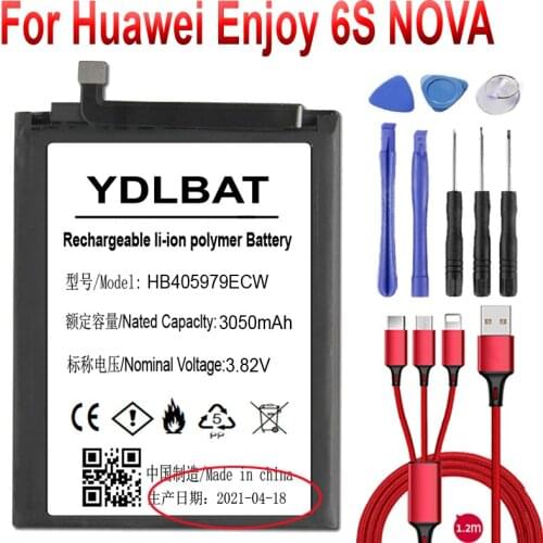 HB405979ECW 3050mAh Battery for Huawei Enjoy 6S NOVA CAZ-AL10/TL00 Honor 7A 7S 6A 6c Y6 PRO 2017 Y5 2017 p9 l+USB cable+toolkit