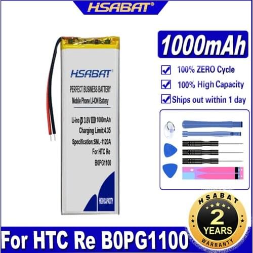 HSABAT B0PG1100 1000mAh Battery for HTC Re B0PG1100 Digital Camera Batteries