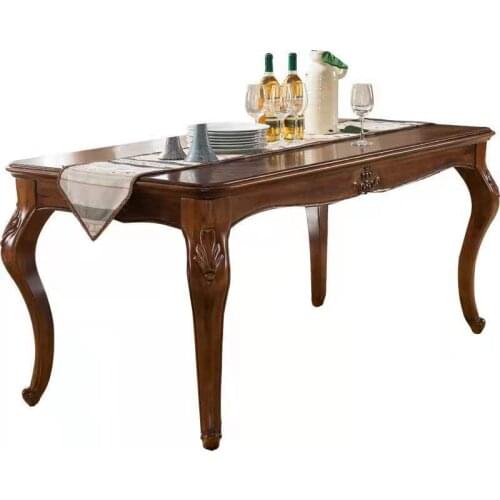 American furniture factory American solid wood dining table rectangular dining table and chair combination small family table