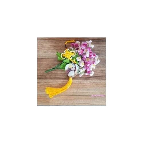 Free Shipping 15pcs/lot New style Sublimation Crystal glass car decorated with Chinese knot For Sublimation INK Print DIY Gifts