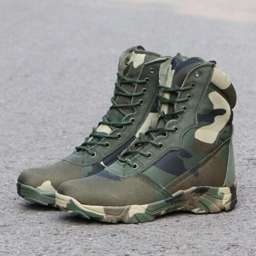 Black Tactical Military Boots Mens Combat Desert Boots Men Waterproof Work Safety Shoes Hiking Hunting Shoes Botas Militares