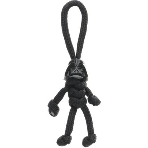 Black Building Block Keychain Biker Helmet Pendant Keychain Braided Rope Paracord Buddy Bag Hanging Backpack Doll Toy
