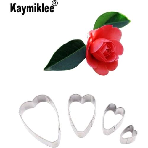 Camellia Flower Cutters Veiners Silicone Molds Fondant Sugarcraft Gumpaste Clay Water Paper Cake Decorating Tools SSM032