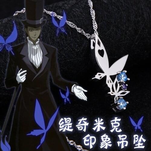 D.Gray-man Tyki.Mikk Pendant Necklace Butterfly 925 Silver Cos Gift