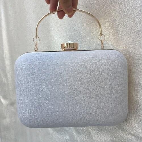 DAIWEI New Womens Fashion PU/Leather Formal Event/Party Wedding Evening Bag/Handbag/Clutch with Diamonds WHITE/PINK/BLACK/GOLD