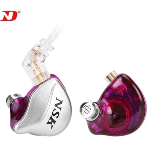 ND NSK 1DD Dynamic In Ear Earphone HIFI Earphones Earbud Sport Noise Cancelling Headset Silver-plated Cable EDX MT1 CA2 ZST N10