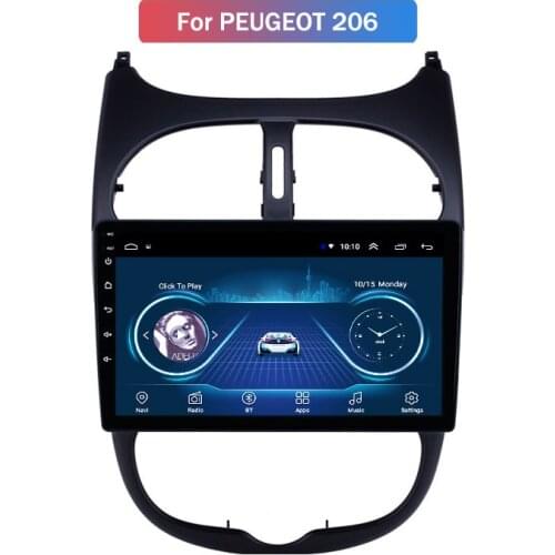 For Peugeot 206 Android GPS Large Screen Navigation Car Intelligent All-in-One Navigation Machine Android 9.0 Car Radio Stereo