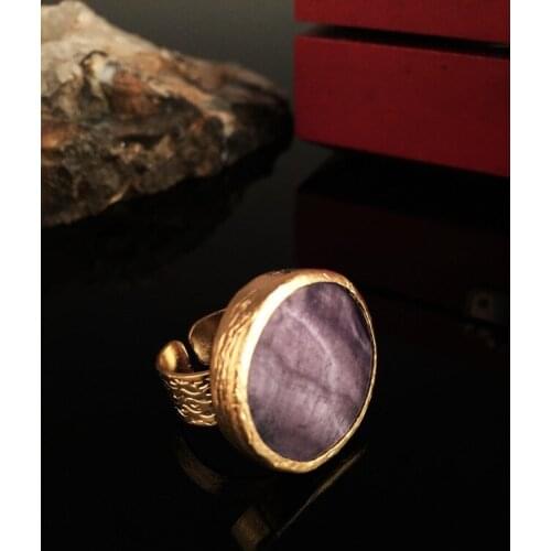 Dr Stone Natural Stone Women 'S Pearl Stone Gold Plated Ring XKRB41 372884571