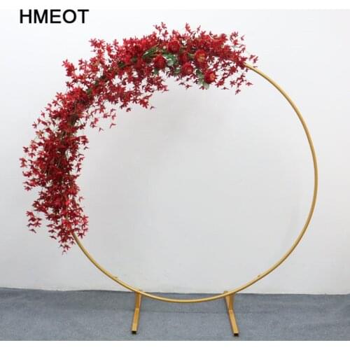 Customization Wedding Background decor props wrought iron round ring arch wall artificial flower decor home holiday celebration