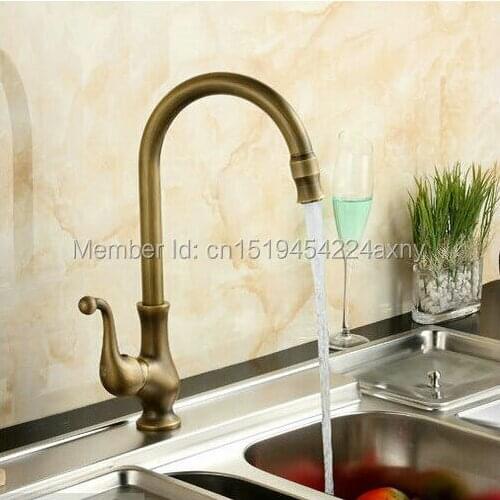 GIZERO Antique Bronze Retro Faucet Kitchen Swivel Mixer Classic Vanity Sink hot&cold Water Mixer Tap Faucet GI28