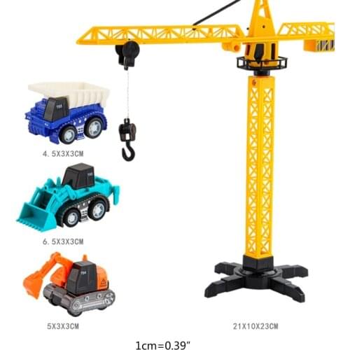 Simulate Model Car Fire Brigade Ladder Lifting Dismounting Excavator Crane 425F