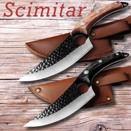 Kitchen Knives 5.5 Inch Stainless Steel Hunting Butcher Knife ForKitchen Forged Chef Knife for Cook