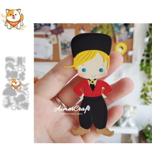Holland boy girl Netherlands Metal Cutting Dies Scrapbooking Stencil DIY Embossing Craft Die Cuts Card Making New Dies For 2021