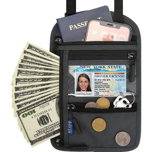 Multi function Men Passport cover Multi Zipper Case for passport Shoulder Crossbody card holder Small Coin womens thin purse