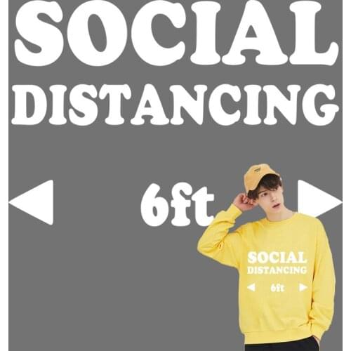 SOCIAL DISTANCING Iron-on Letters Transfers Patches for Clothing Textile Vinyl Heat Thermo Stripes on Clothes Stickers Applique