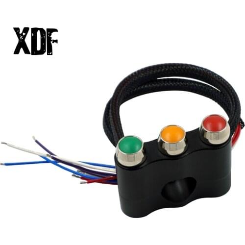 CNC 7/8'' 22mm Motorcycle Switches Handlebar Mount Switch For Headlight Fog Light hazard light Kill ON/OFF Button With LED Light