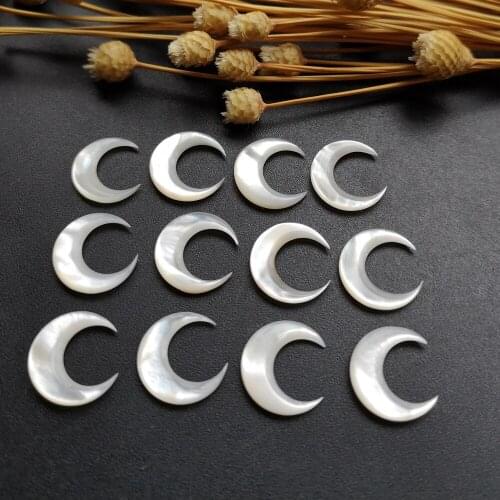 100pcs/lot 12mm Natural Moon cut Mother of Pearl shell for DIY Jewelry Moon Cut Mother Pearl Shell For Earrings & Fake Nails