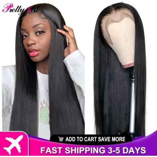 Straight Hair 13×4 Lace Frontal Wigs For Black Women 180 Density Peruvian Remy Human Hair 4x4 Lace Closure Wigs Natural Hairline