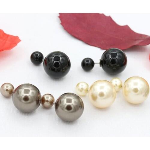 Fashion Imitation Pearls Stud Earring For Women Simple Design Asymmetric Double-Sided Pearl Earring Fashion Jewelry Wholesale