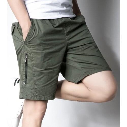 Two for shorts Mens summer cropped pants Casual large size thin 5-point beach pants Cotton casual shorts