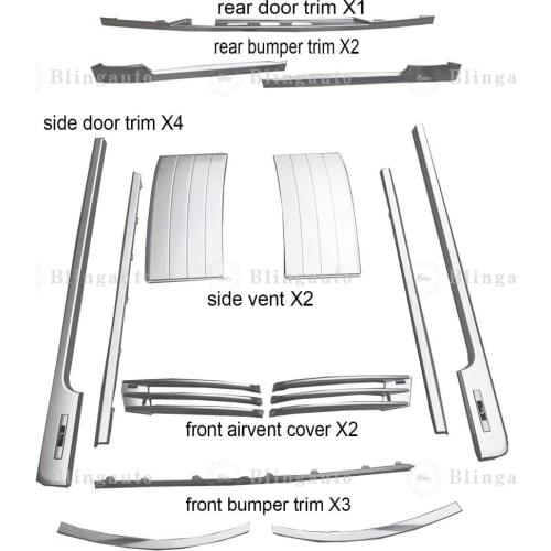 SilverBody trims fits for L and R over R ange R over 2018 2019 20 Body Kit Trim Side Rear Vent Door Trim fog trims bumper strips