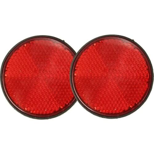 2pcs Round Red Reflector Universal For Motorcycle ATV 5.6*0.8cm