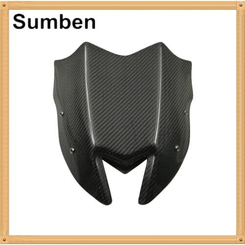 Z900 17-18 Carbon Fiber Windshield Windscreen Odometer Visor Viser w/ Support for Kawasaki Z 900 2017 2018
