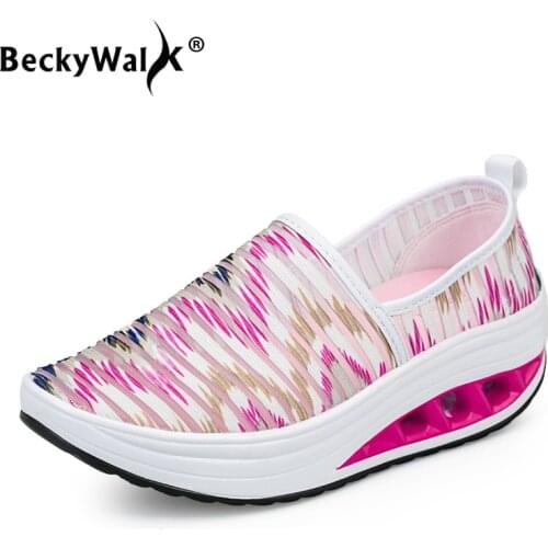 Women Shoes New Summer Loafers Casual Ladies Shoes Cutouts Breathable Mesh Wedges Platform Trainers Shoes Woman Sneakers WSH3303